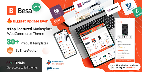 Besa - Elementor Marketplace WooCommerce Theme Besa - Elementor Marketplace WooCommerce Theme