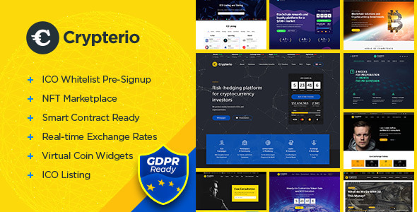Crypterio - NFT and Crypto Landing Page WordPress Theme Crypterio NFT and Crypto Landing Page WordPress Theme