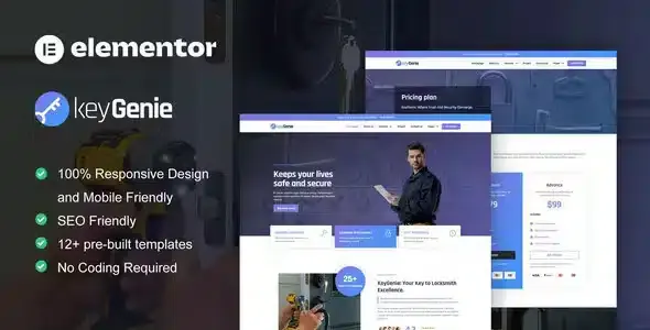 KeyGenie-Locksmith-Service-Elementor-Kit KeyGenie Locksmith Service Elementor Kit - Image 1