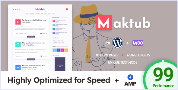 Maktub - Minimal & Lightweight Blog for WordPress Maktub Minimal & Lightweight Blog for WordPress 2.0.5 - Image 1