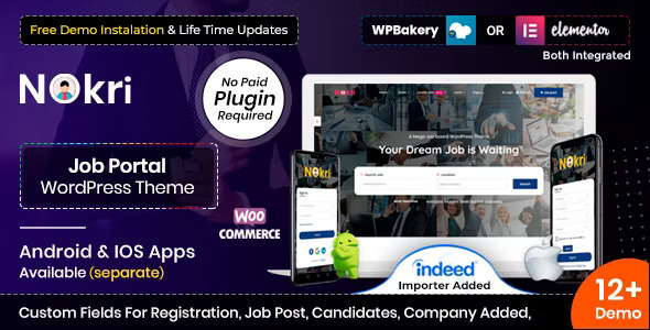 Nokri - Job Board WordPress Theme Nokri - Job Board WordPress Theme