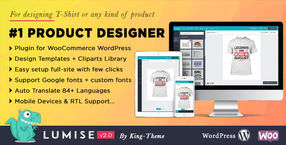 Product Designer for WooCommerce Lumise Product Designer for WooCommerce 2.1.1 - Image 1