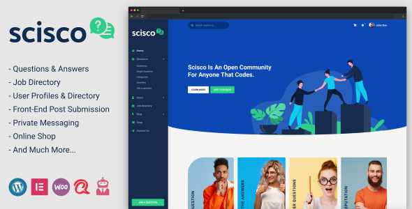 Scisco Questions and Answers WordPress Theme Scisco Questions and Answers WordPress Theme 1.5.2 - Image 1